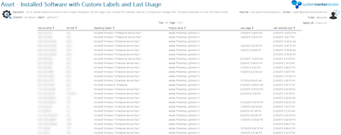 Asset - Installed Software with Labels and Last Usage - System Center Dudes